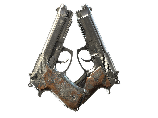 Dual Berettas | Silver Pour (Battle-Scarred)