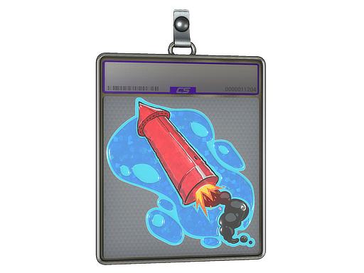 Sticker Slab | Big Red Rocket (Glitter)