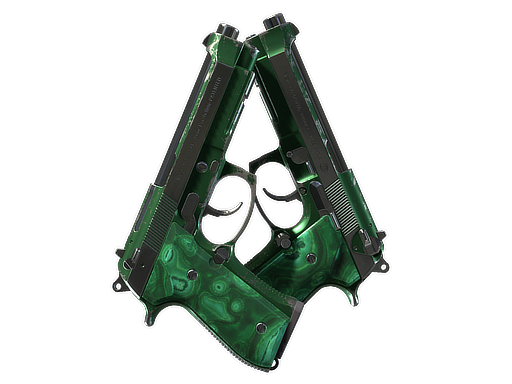 Dual Berettas | Polished Malachite (Well-Worn)